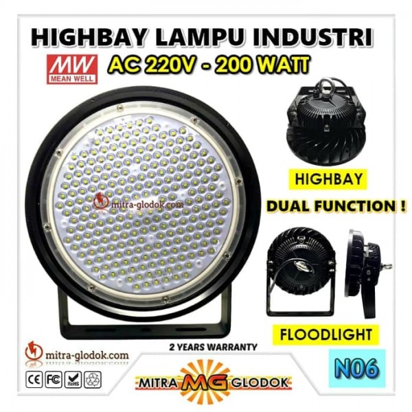 LED High Bay UFO Lampu Gantung Industri Brilux 200W | Highbay